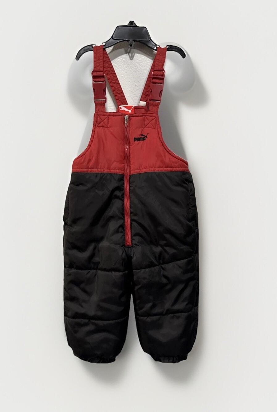 Puma Sport Lifestyle Snow Bib Overalls Toddler 18M Boy Girl Red Winter Jumpsuit